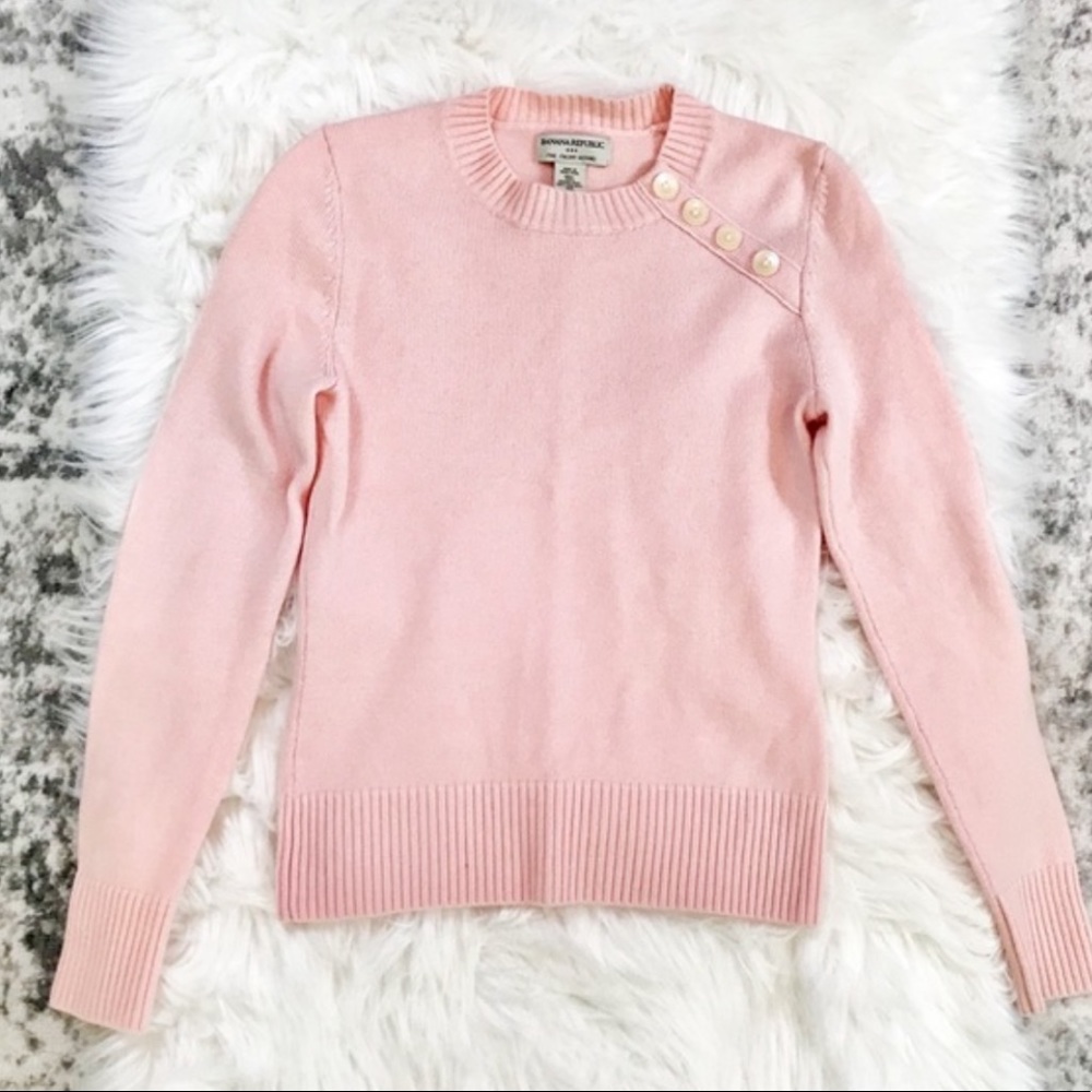 Banana republic, light pink, merino wool sweater